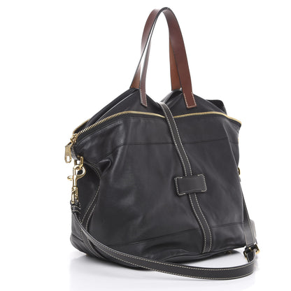 Loewe Lambskin Satchel Black Tan 2 of 12