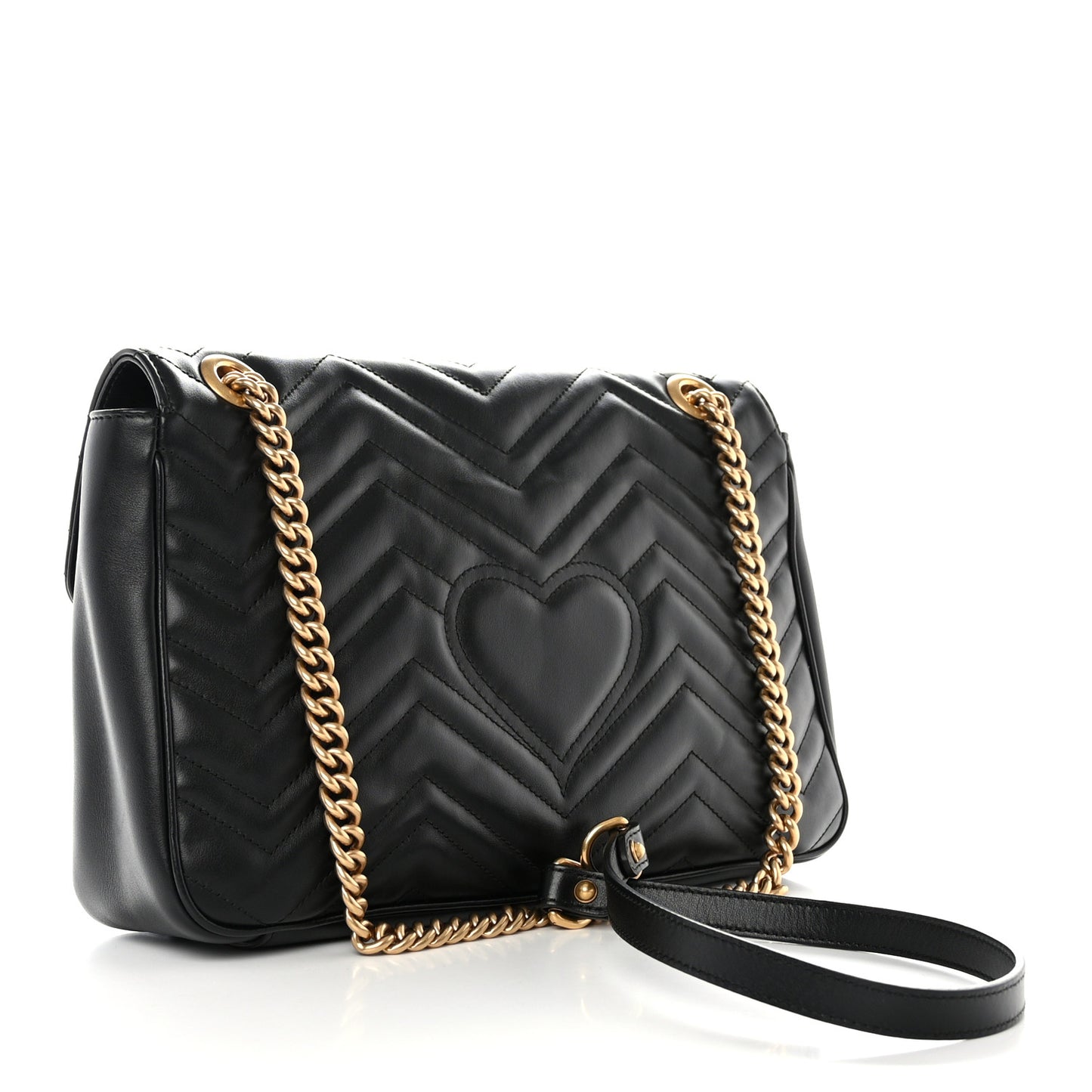 Calfskin Matelasse Medium GG Marmont Shoulder Bag Black