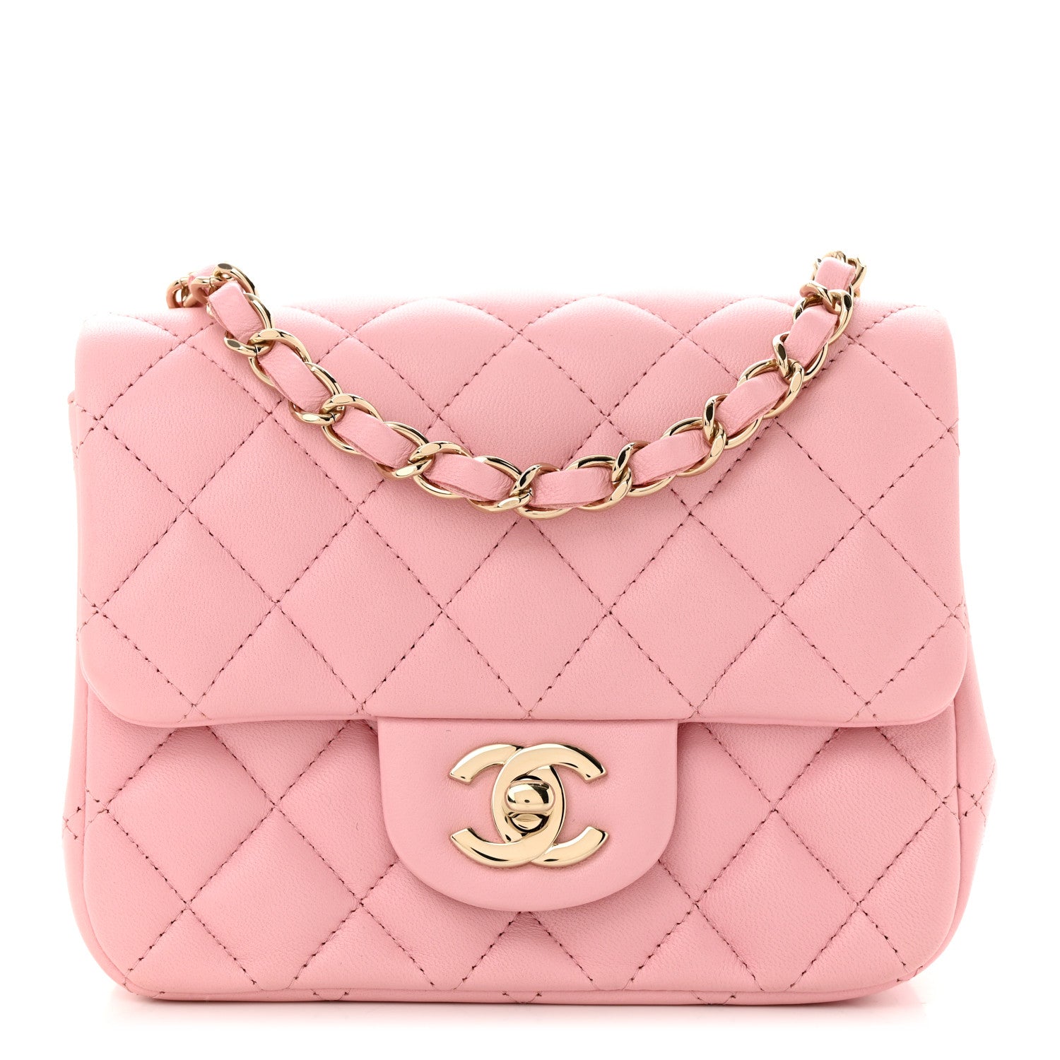 Chanel Lambskin Quilted Mini Square Flap Light Pink 1 of 11