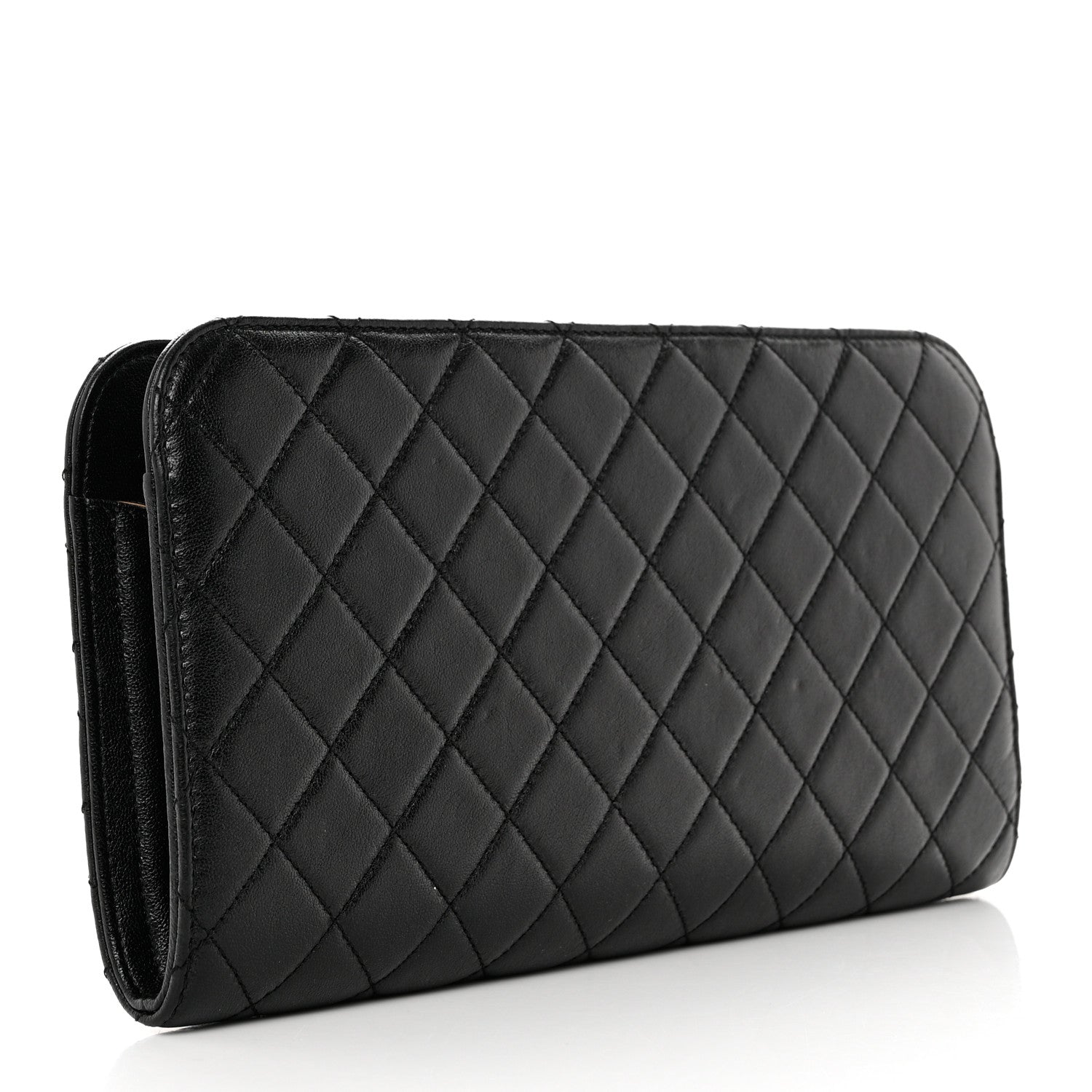 Chanel Lambskin Quilted Coco Midnight Clutch Black 3 of 8