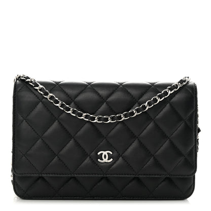 Chanel Lambskin Quilted Wallet On Chain WOC Black 1 of 17