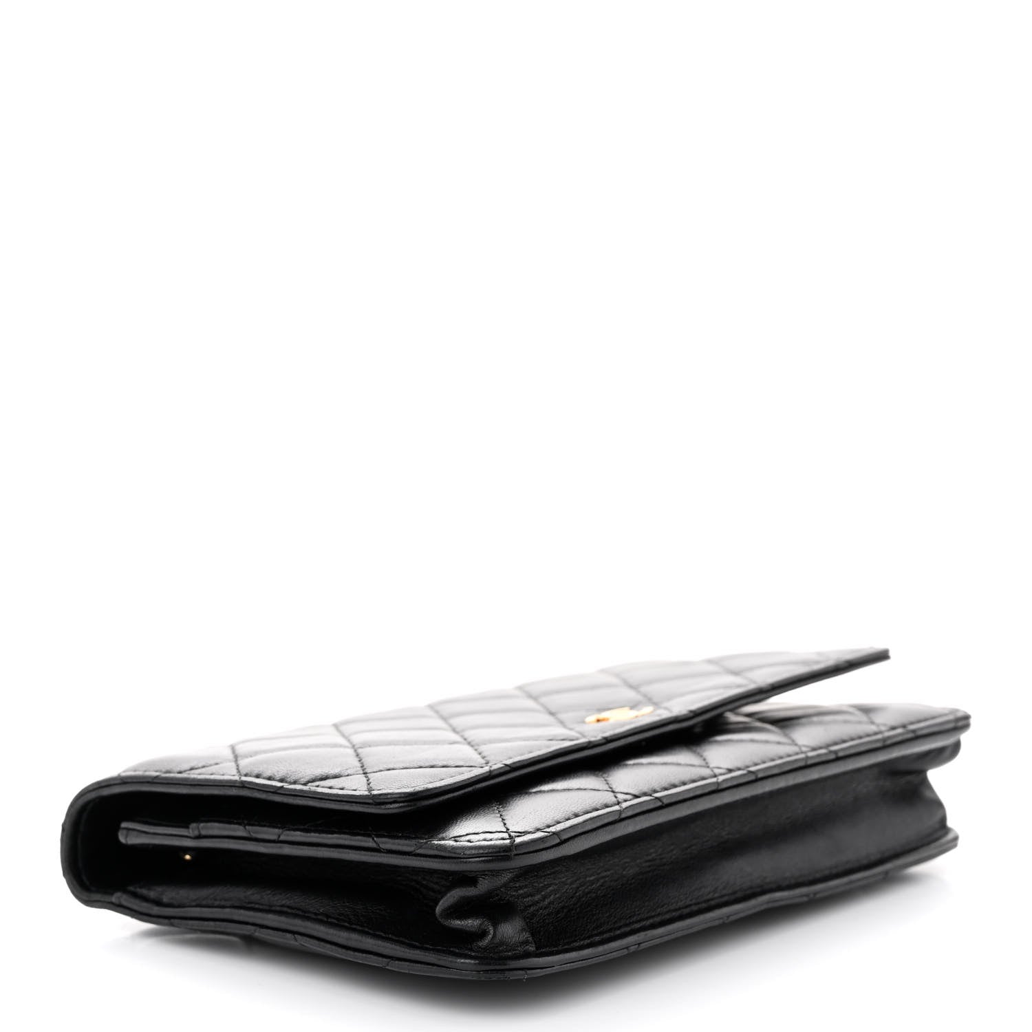 Chanel Lambskin Quilted Wallet On Chain WOC Black 4 of 13