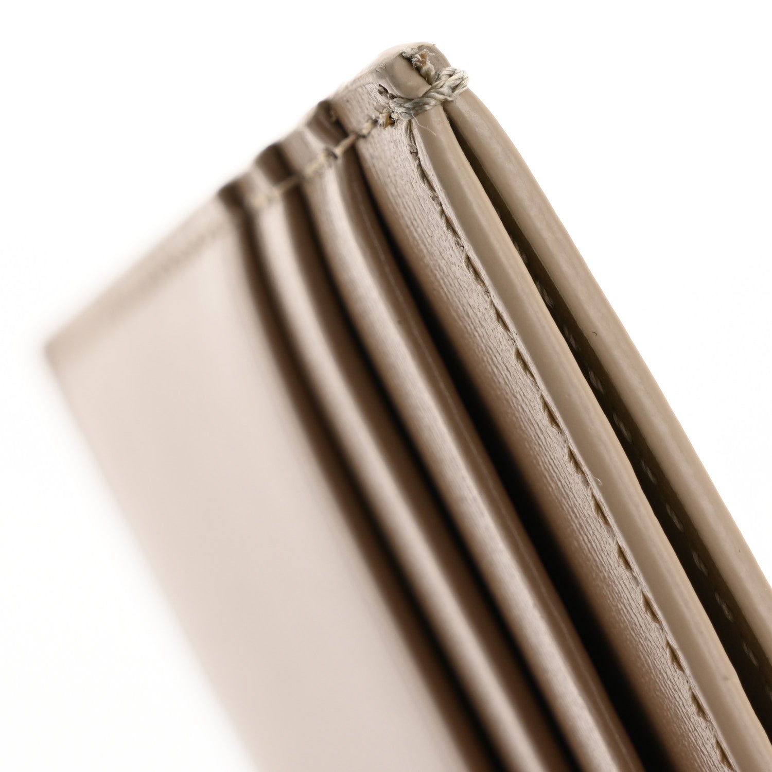 Celine Shiny Calfskin Triomphe Card Holder Taupe 9 of 10