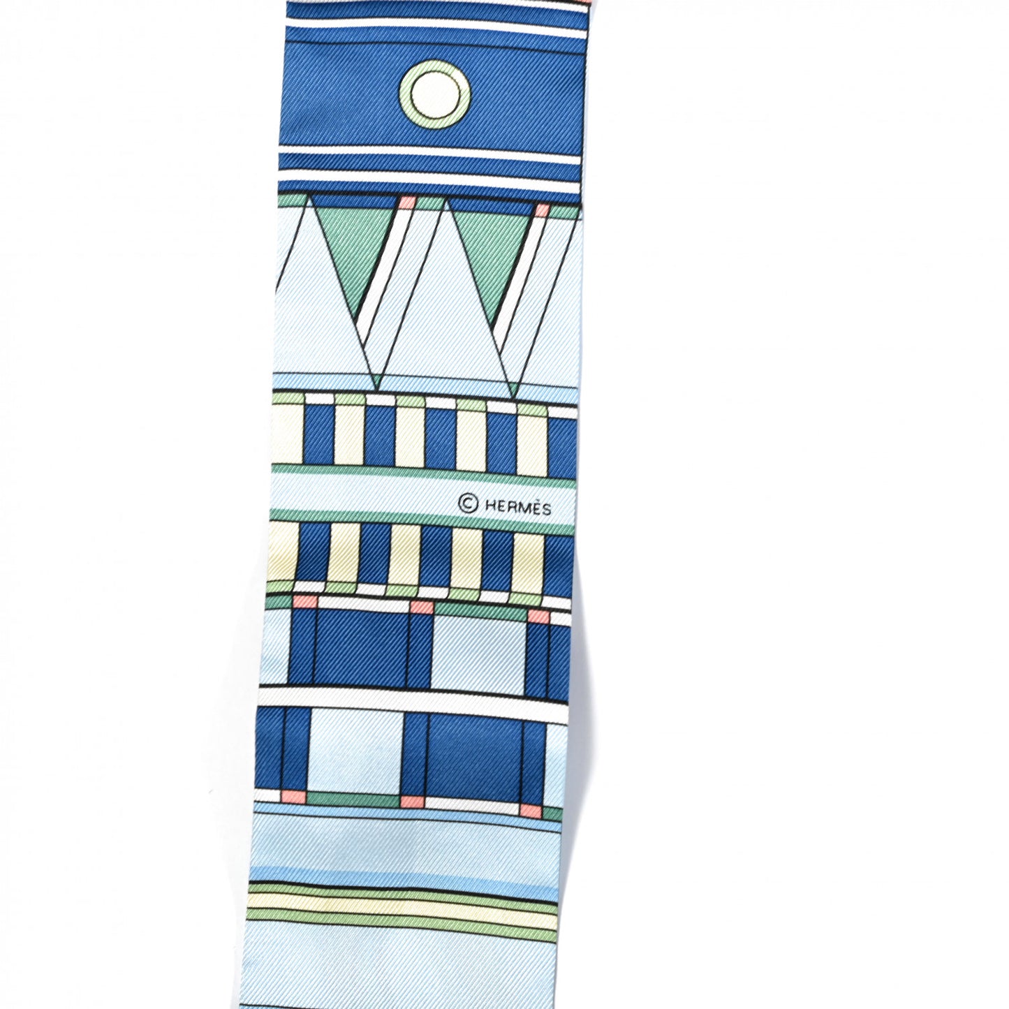Silk Voltes Et Pirouettes Twilly Bleu Ciel Vert Jaune