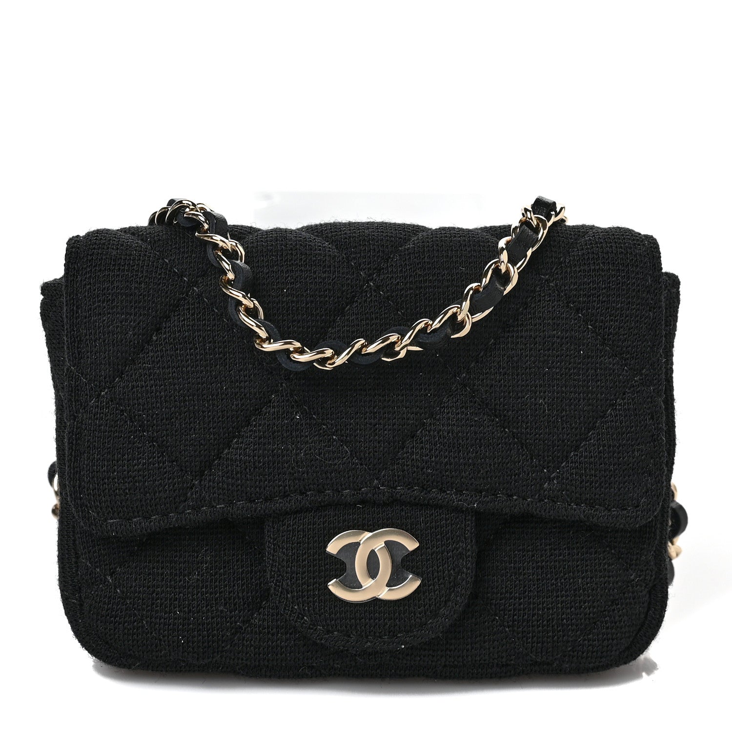 Chanel Jersey Quilted Belt Bag Black 1 of 10