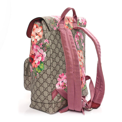 Gucci GG Supreme Monogram Blooms Medium Single Buckle Backpack Beige Multicolor Dry Rose 2 of 10