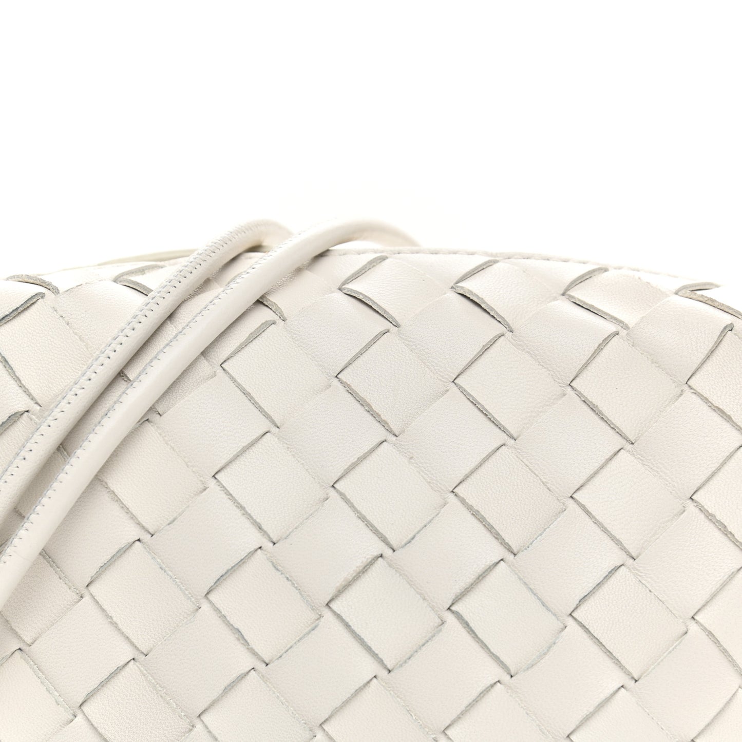 Nappa Intrecciato Mini Loop Camera Bag White