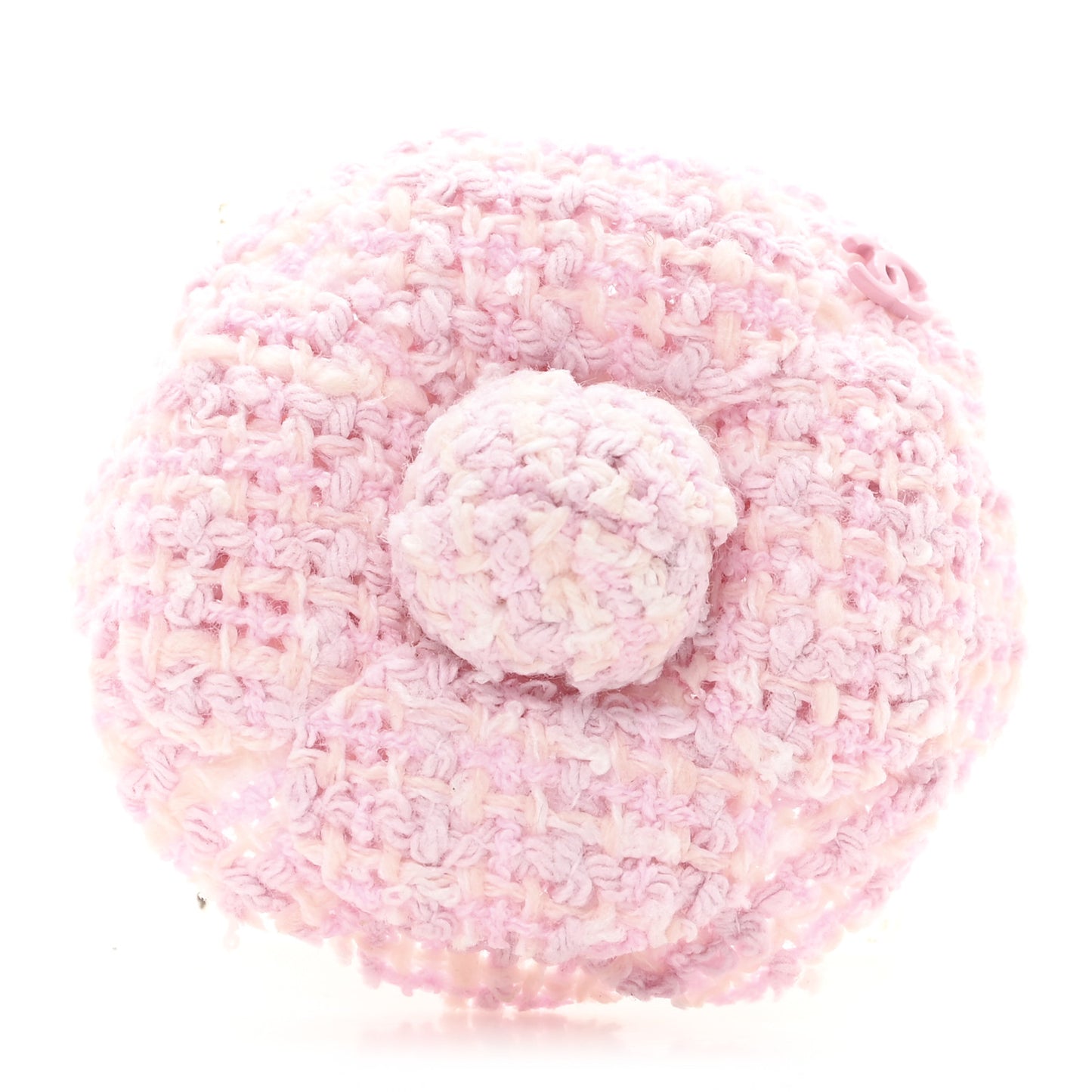 Tweed Camellia Brooch Pink White