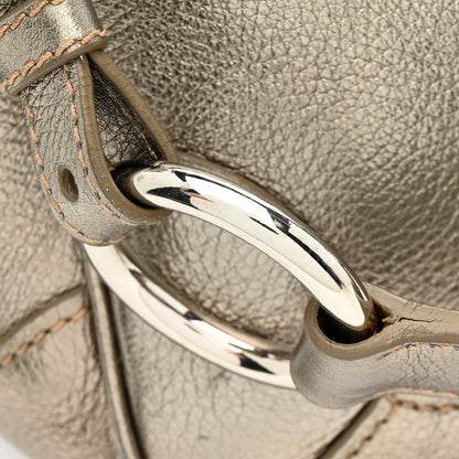 Prada Metallic Vitello Daino Pushlock Shoulder Bag Peltro 20 of 21