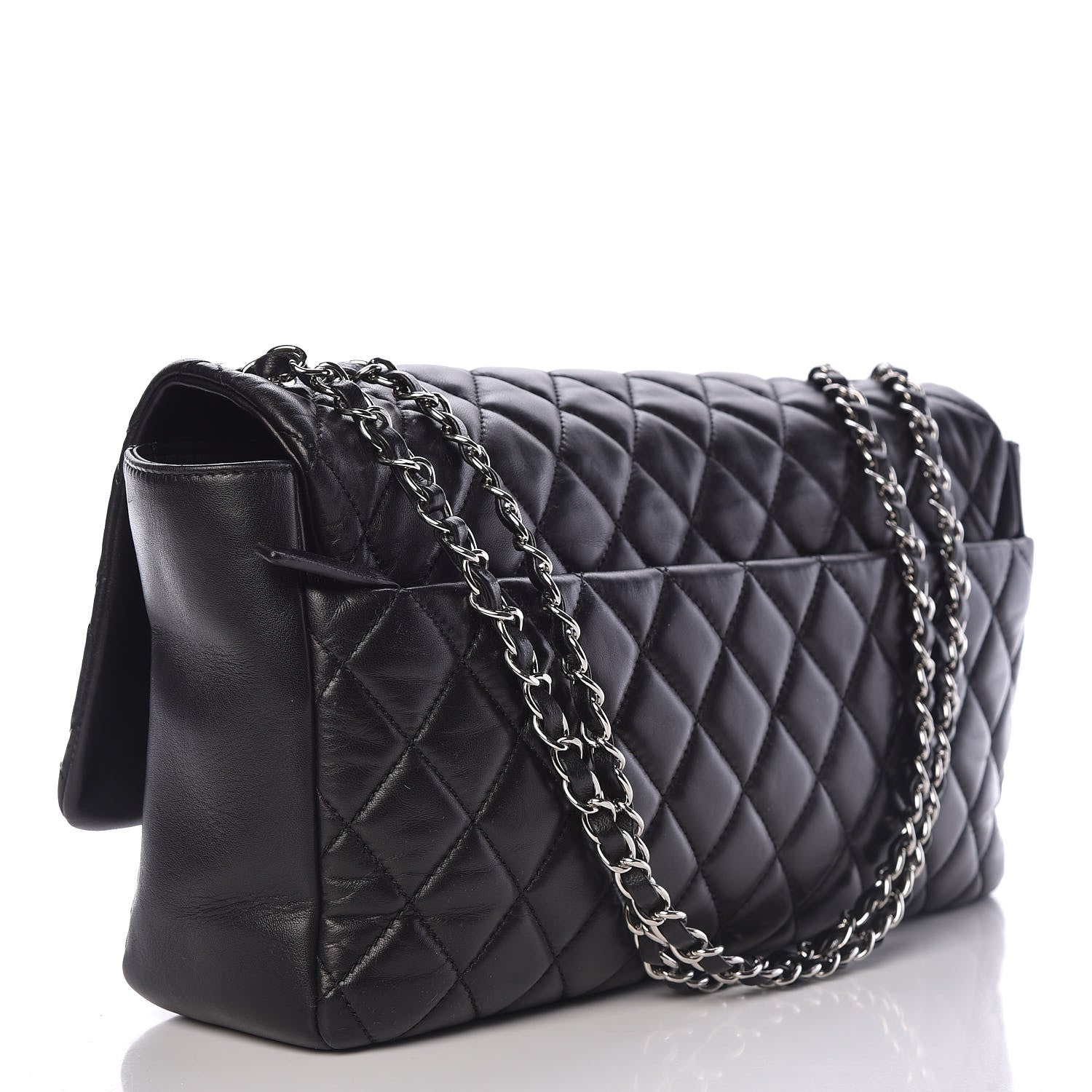 Chanel Lambskin Quilted Jumbo Coco Rain Flap Black 3 of 15