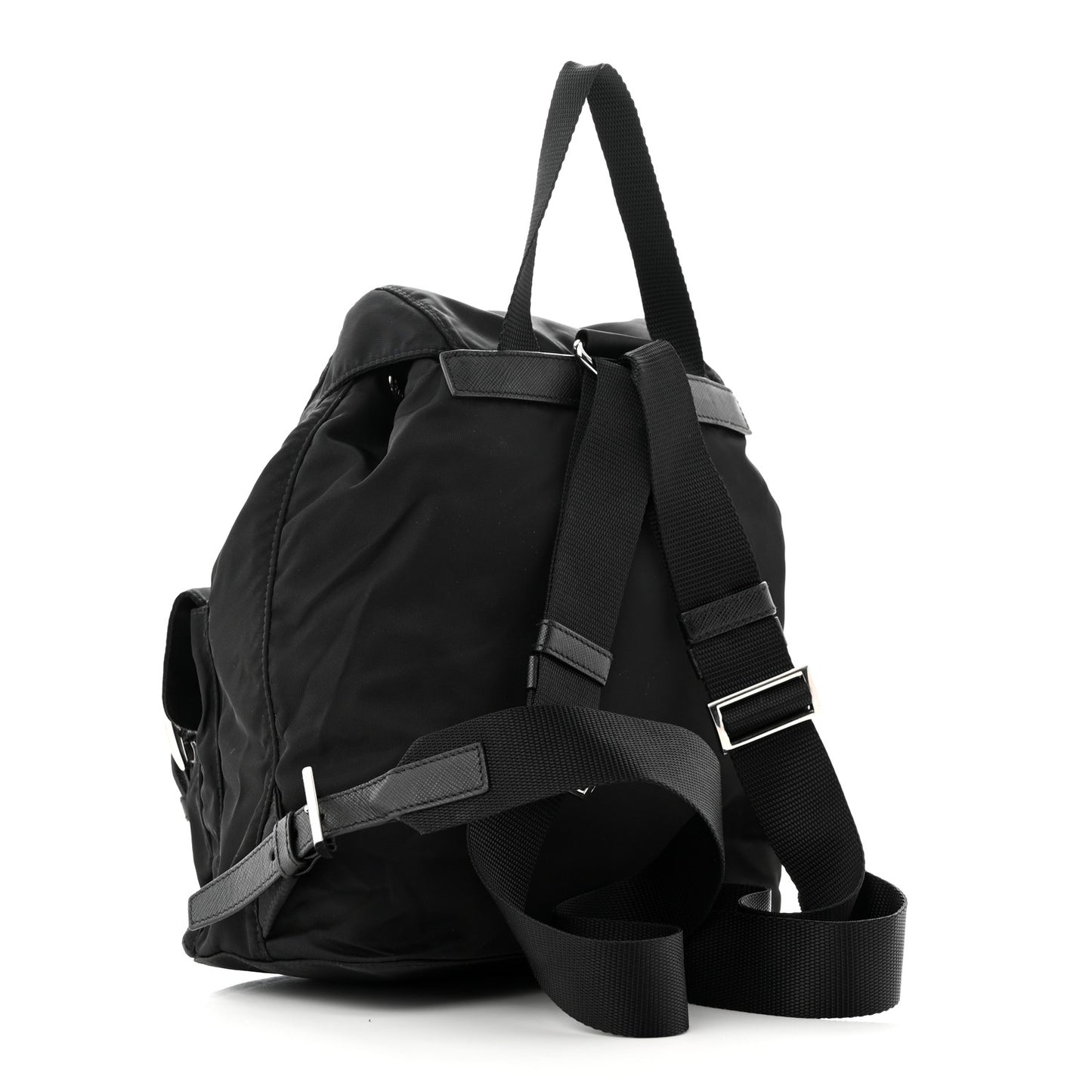Tessuto Nylon Saffiano Small Backpack Black