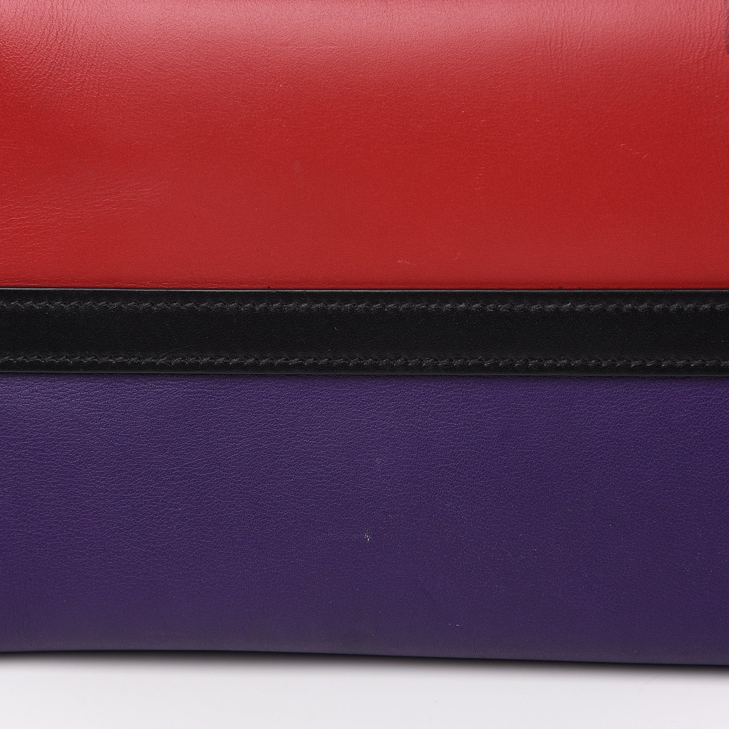Prada City Calfskin Medium Colorblock Bibliothèque Tote Fuoco Viola Black 8 of 11