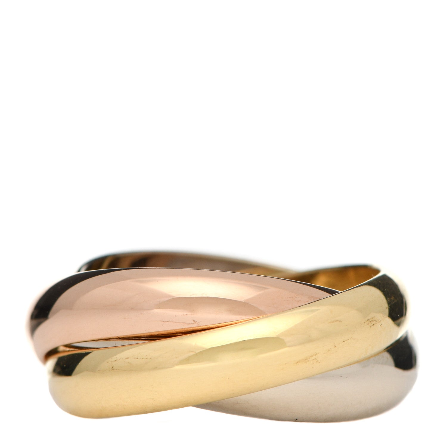 Cartier 18K Pink Yellow White Gold Trinity Ring 55 7.25 1 of 6