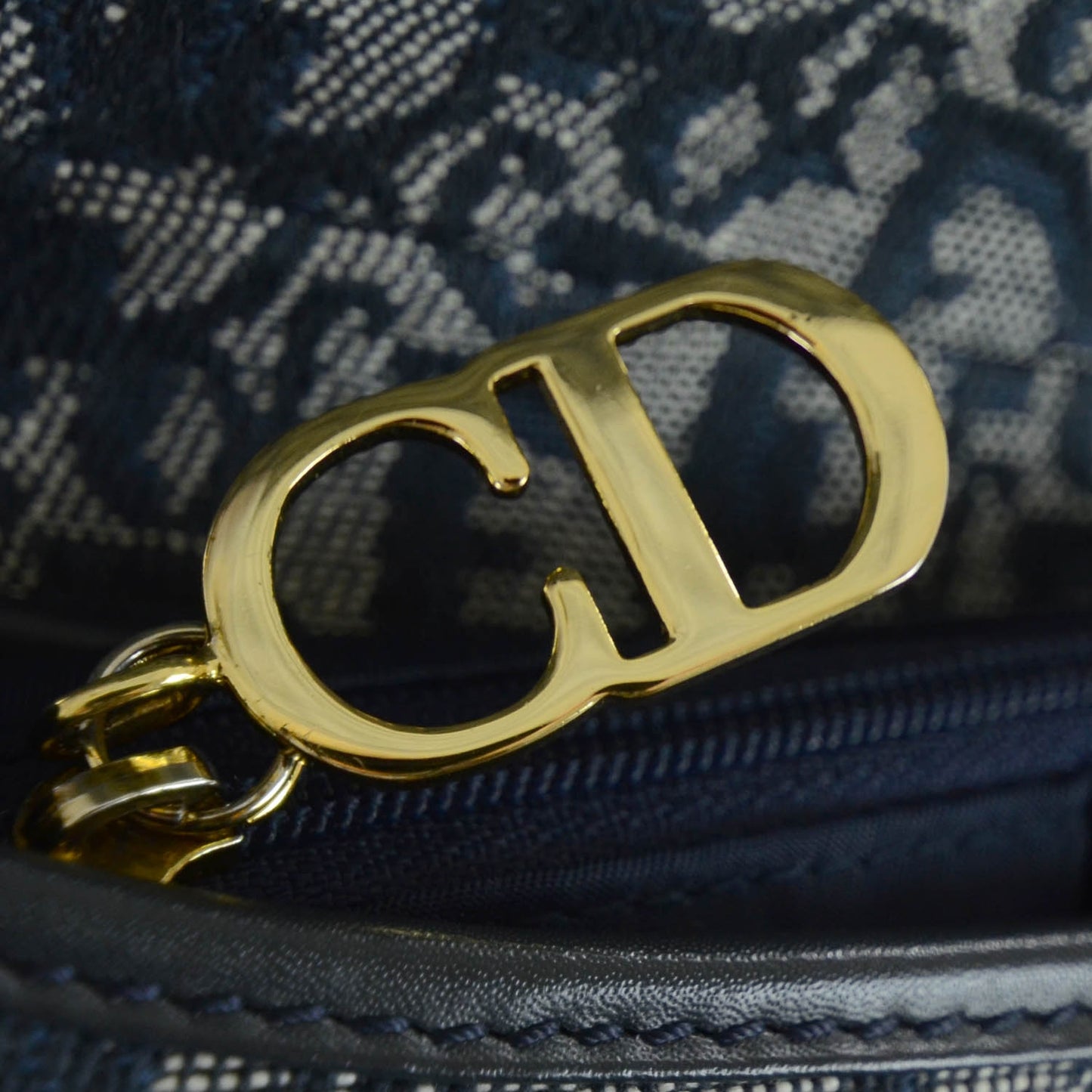 Monogram Double Saddle Bag Navy Blue