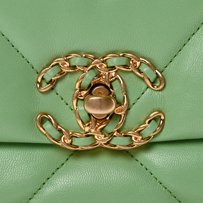 Chanel Goatskin Quilted Medium Chanel 19 Flap Green 8 of 10