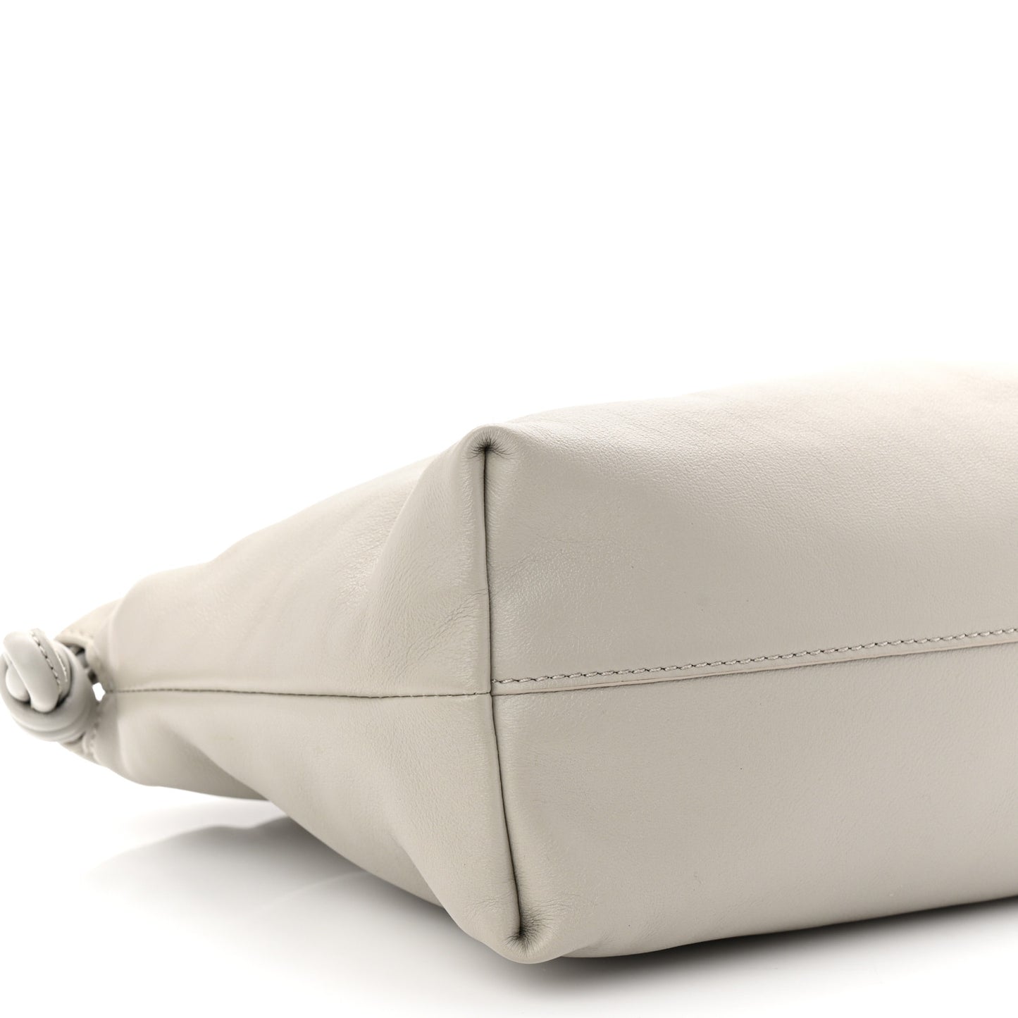 Mellow Nappa Donut Chain Medium Flamenco Knot Clutch Shell Grey