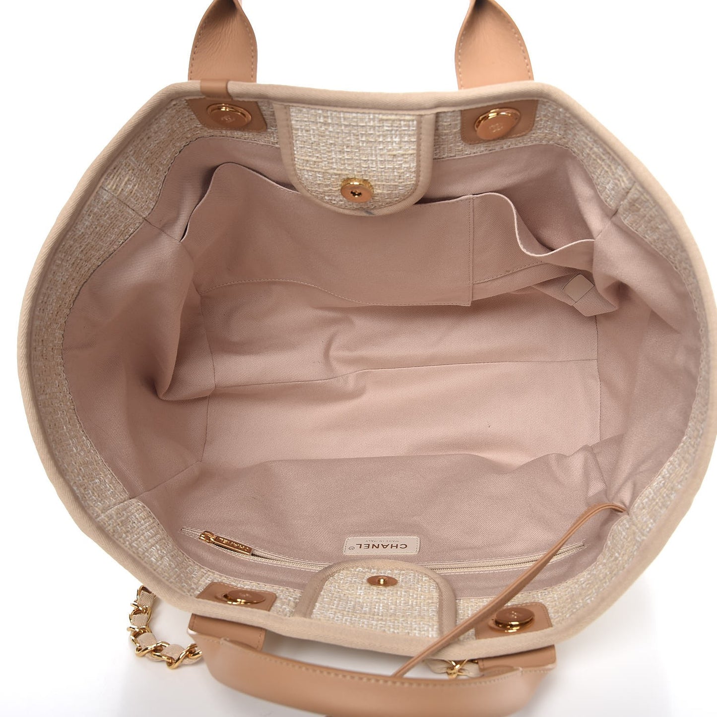 Canvas Large Deauville Tote Light Beige