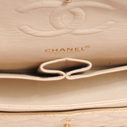 Chanel Caviar Quilted Medium Double Flap Beige 7 of 9