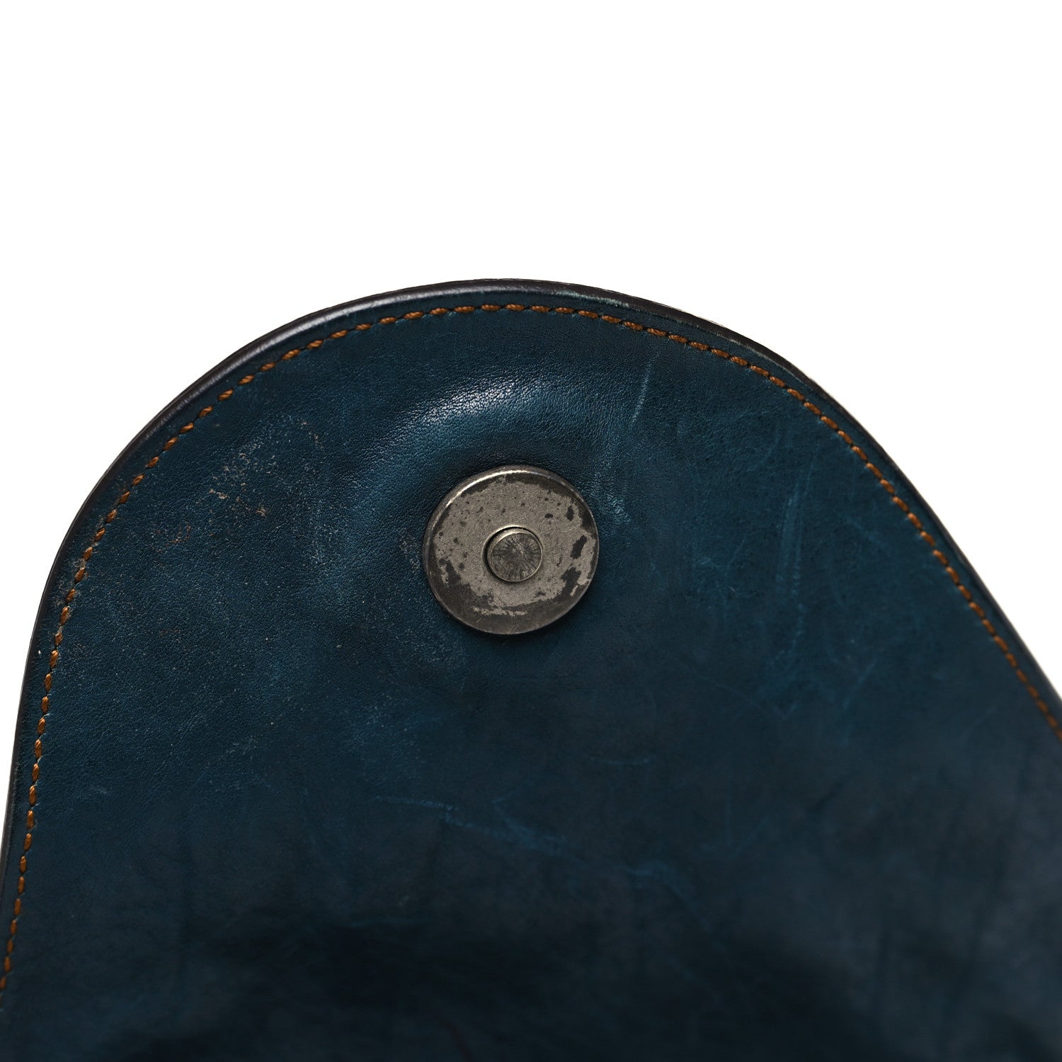 Christian Dior Calfskin Mini Gaucho Crossbody Bag Blue 11 of 14