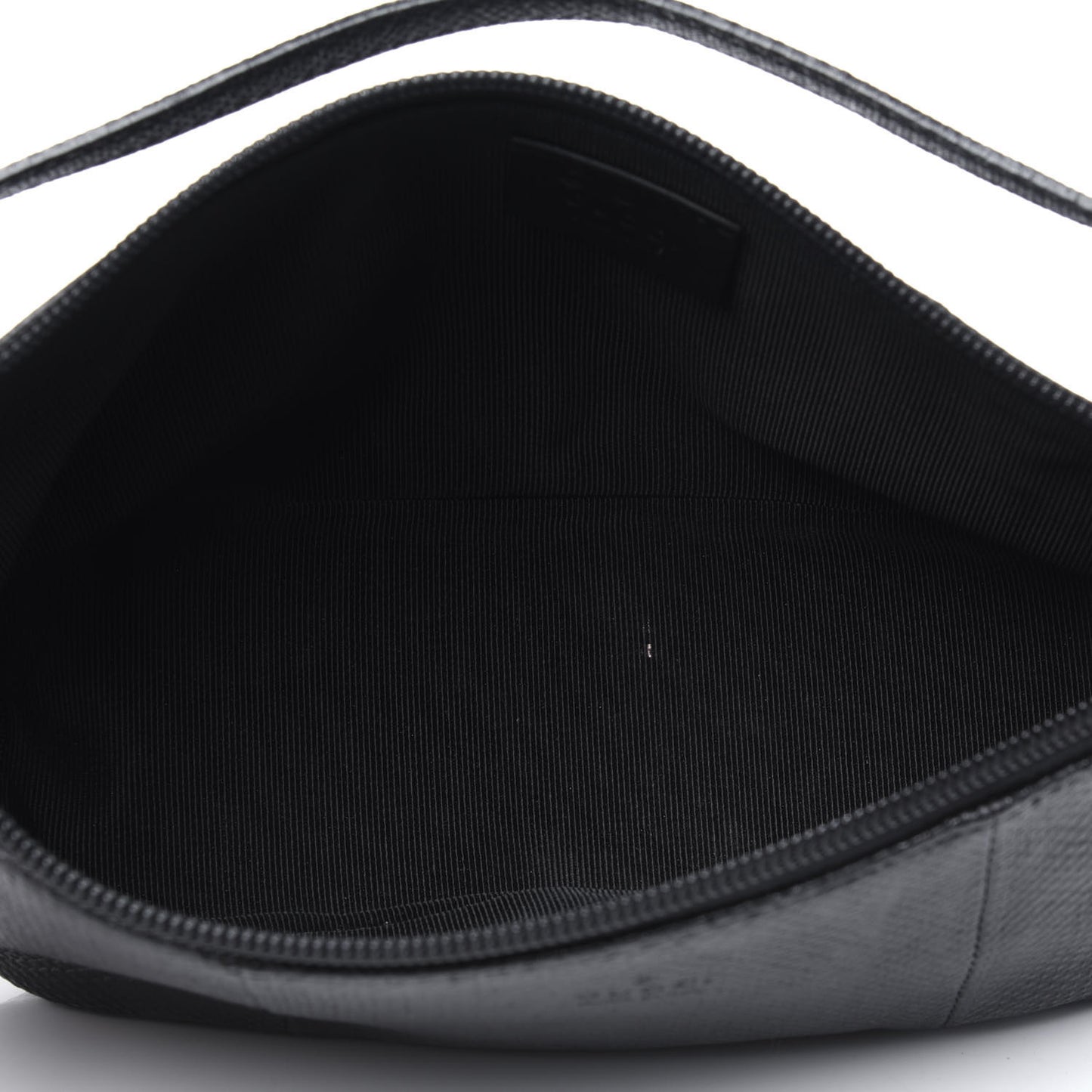 Calfskin Lizard Embossed Boat Pochette Black
