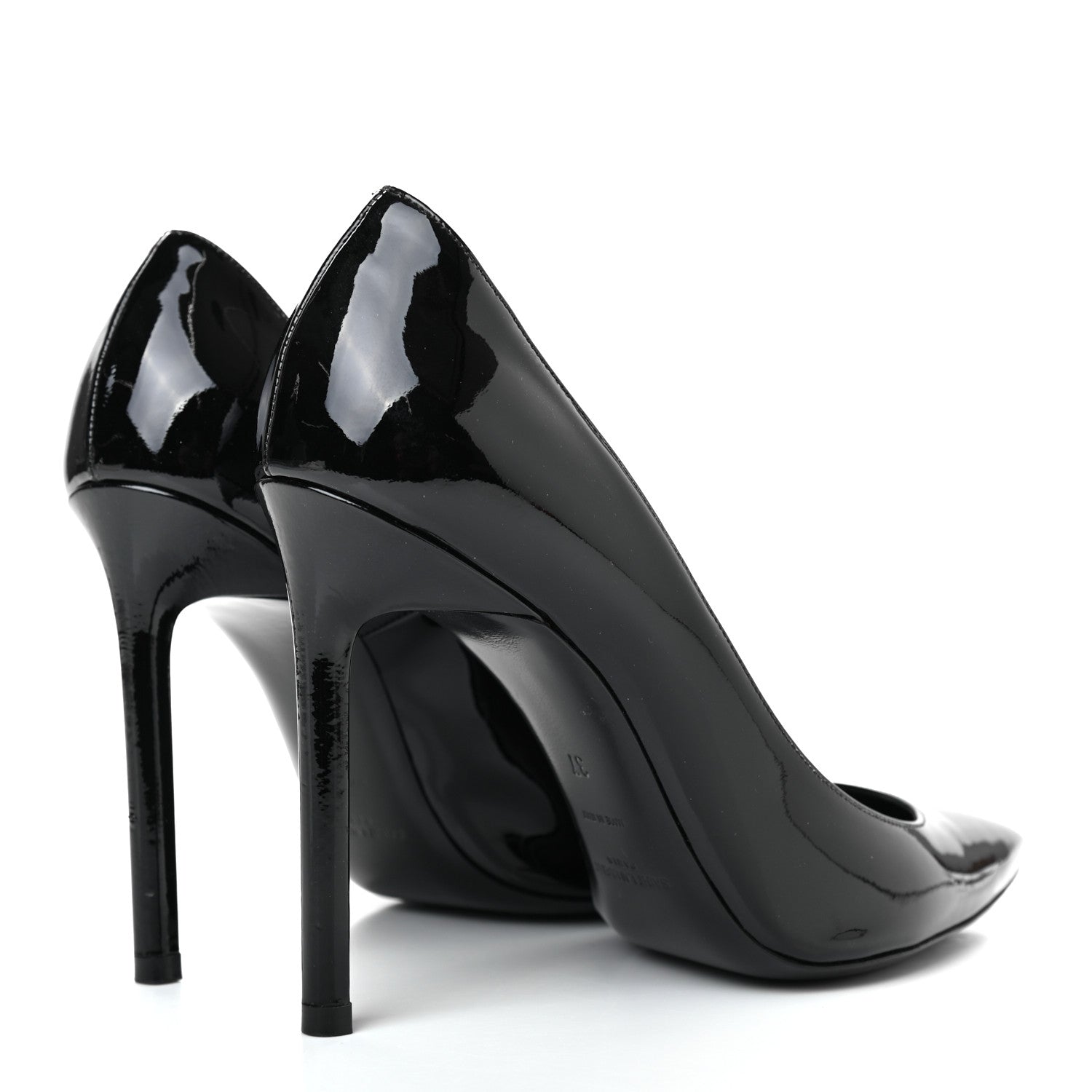 Saint Laurent Patent Calfskin Zoe 105 Pumps 37 Black 4 of 10