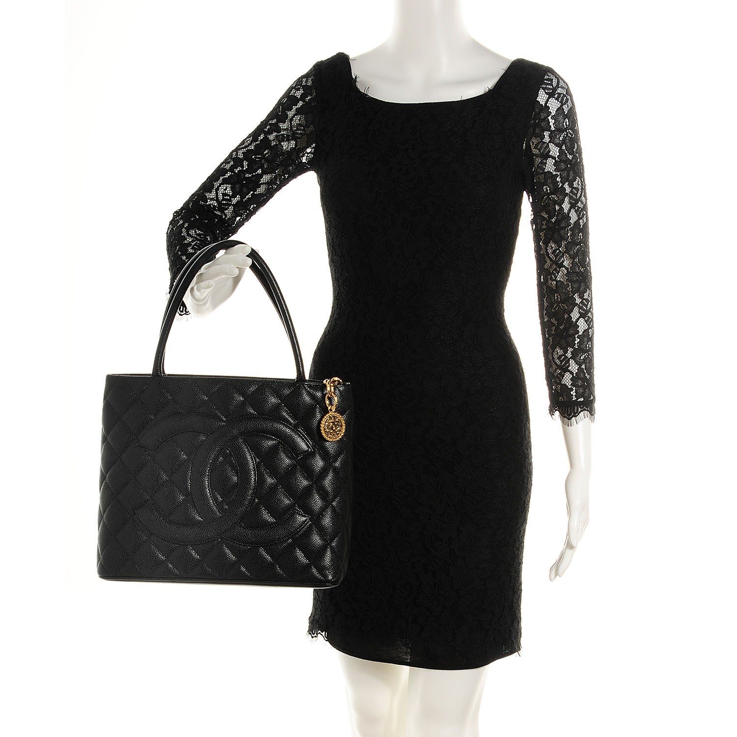 Chanel Caviar Quilted Medallion Tote Black 2 of 7