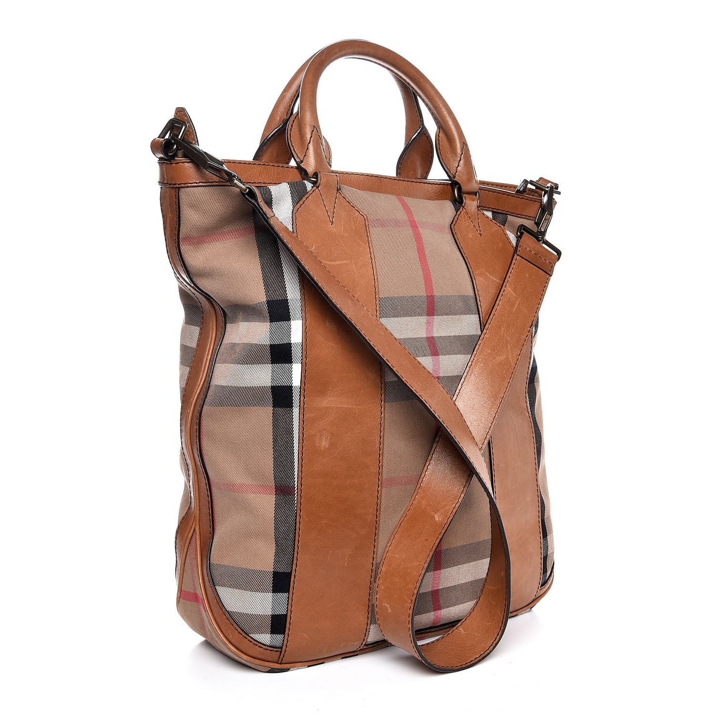House Check Large Tote Brown