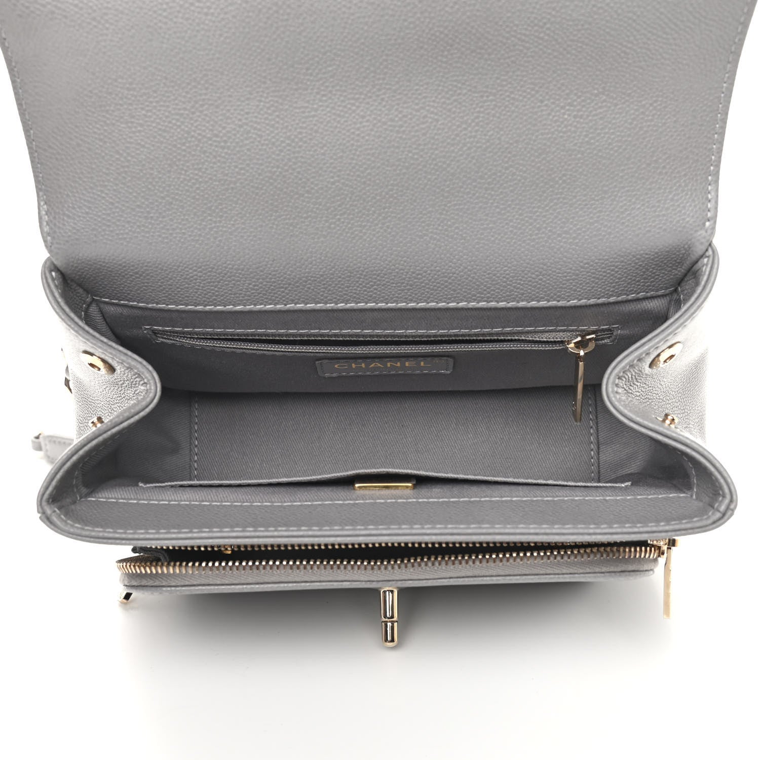Chanel Caviar Quilted Medium Business Affinity Flap Grey 4 of 8