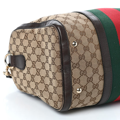 Gucci Monogram Vintage Web Medium Boston Dark Brown 9 of 10