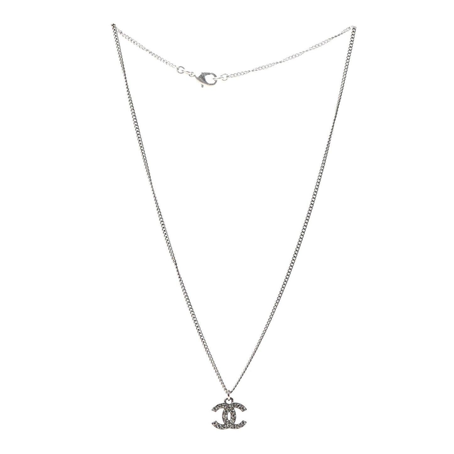 Crystal Timeless CC Necklace Silver