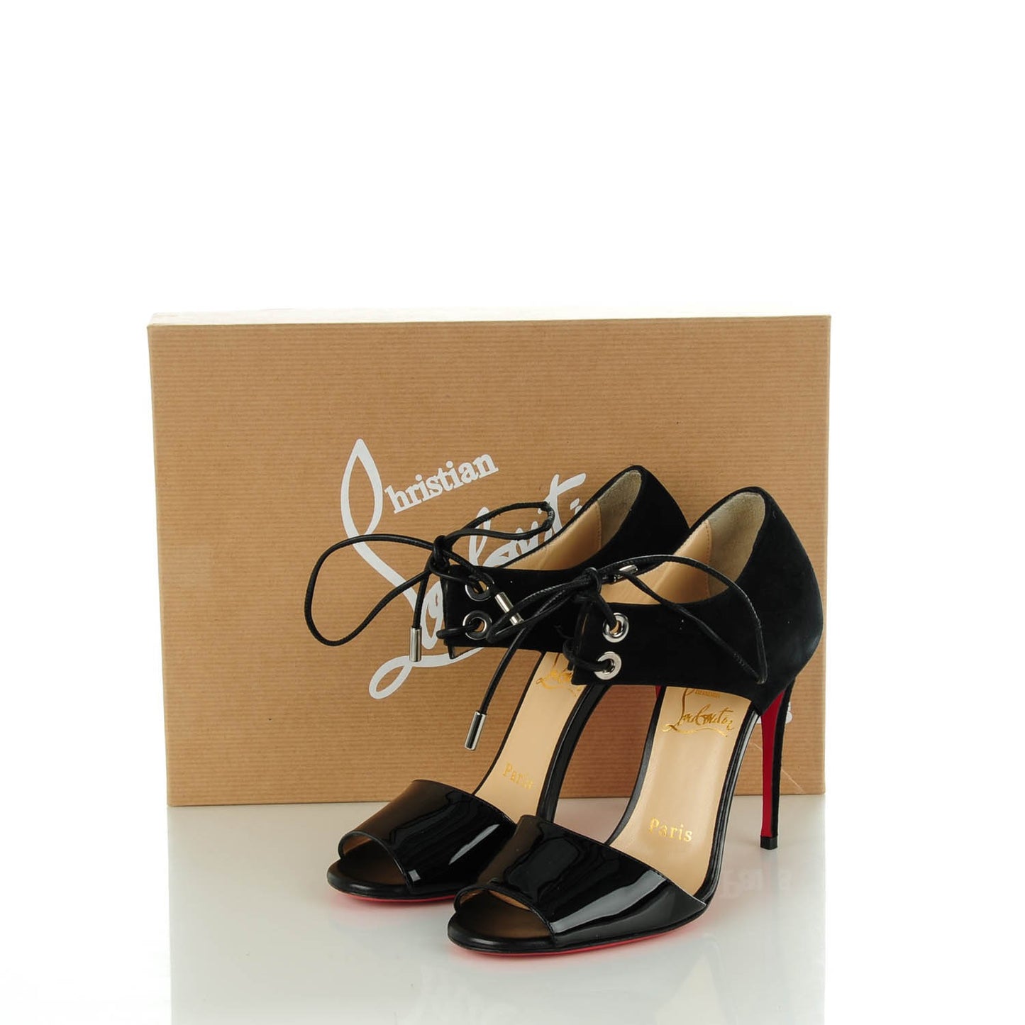Patent Suede Mayerling 100 Sandals 35 Black