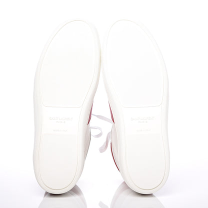 Saint Laurent Calfskin Court Classic SL/10H High Top Sneakers 41 White Red 4 of 8