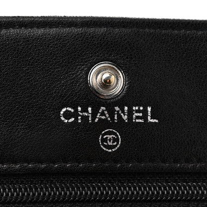 Chanel Patent Quilted Wallet On Chain WOC Black 6 of 12