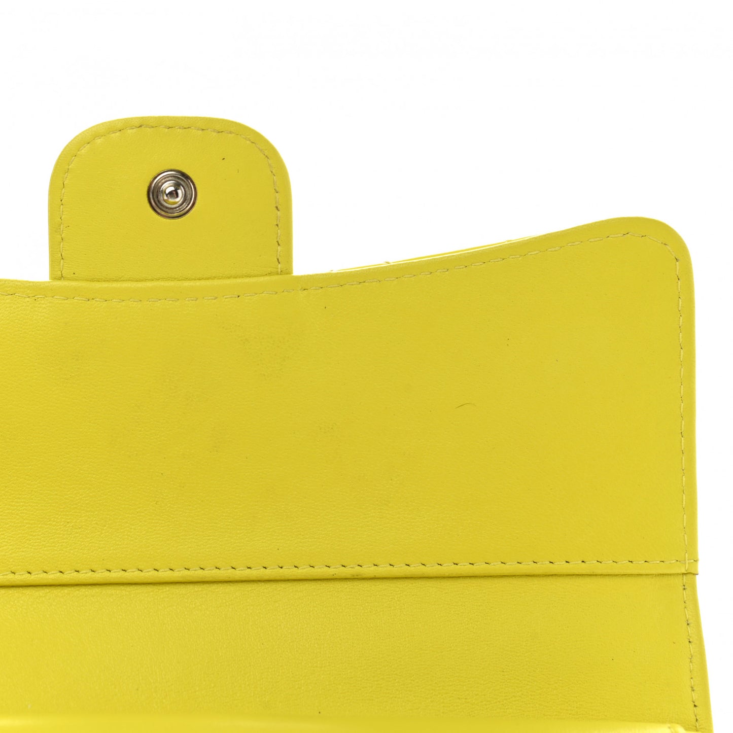 Patent Quilted Large Gusset Flap Wallet Yellow