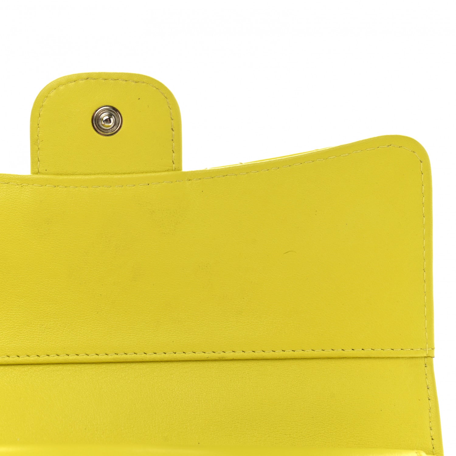 Chanel Patent Quilted Large Gusset Flap Wallet Yellow 11 of 15