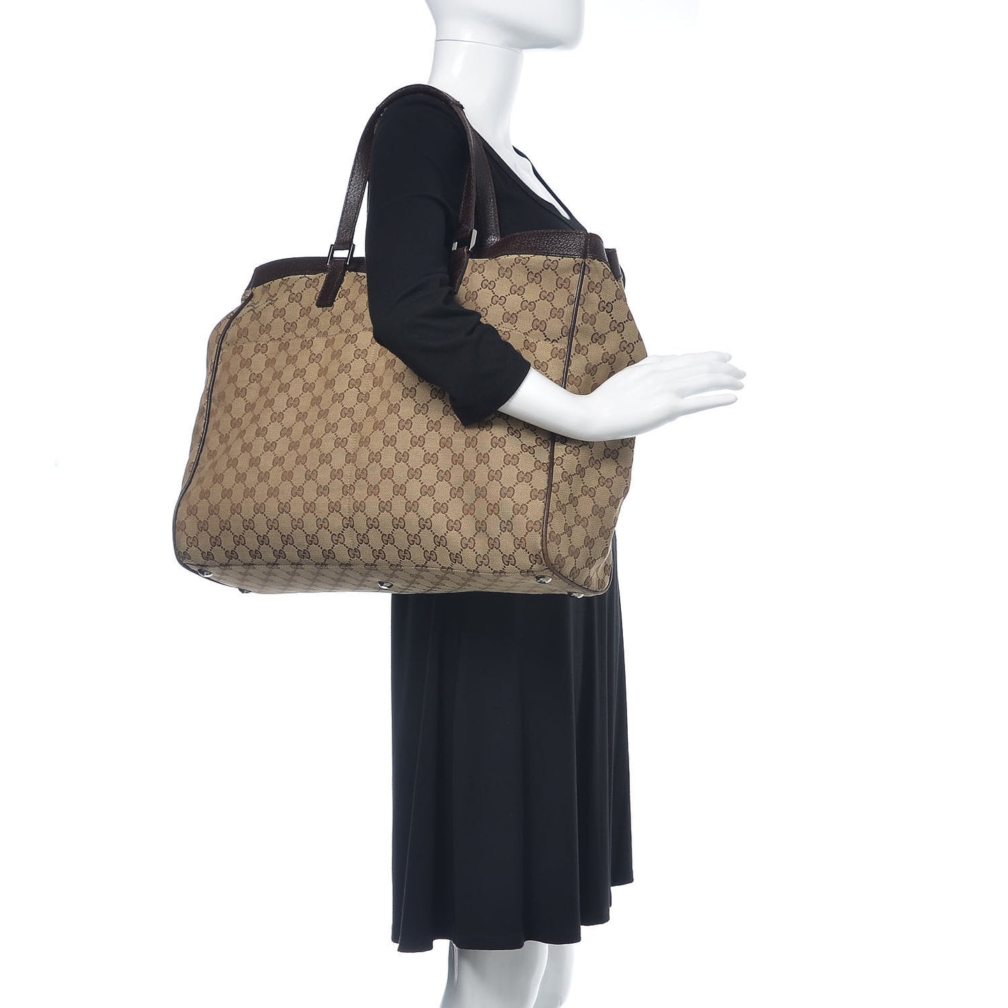 Soft GG Supreme Monogram Tote Dark Brown