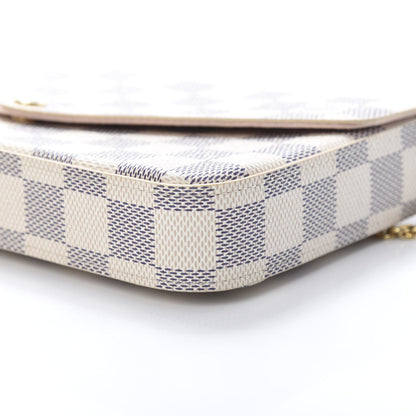Louis Vuitton Damier Azur Pochette Felicie Chain Wallet Rose Ballerine 13 of 14