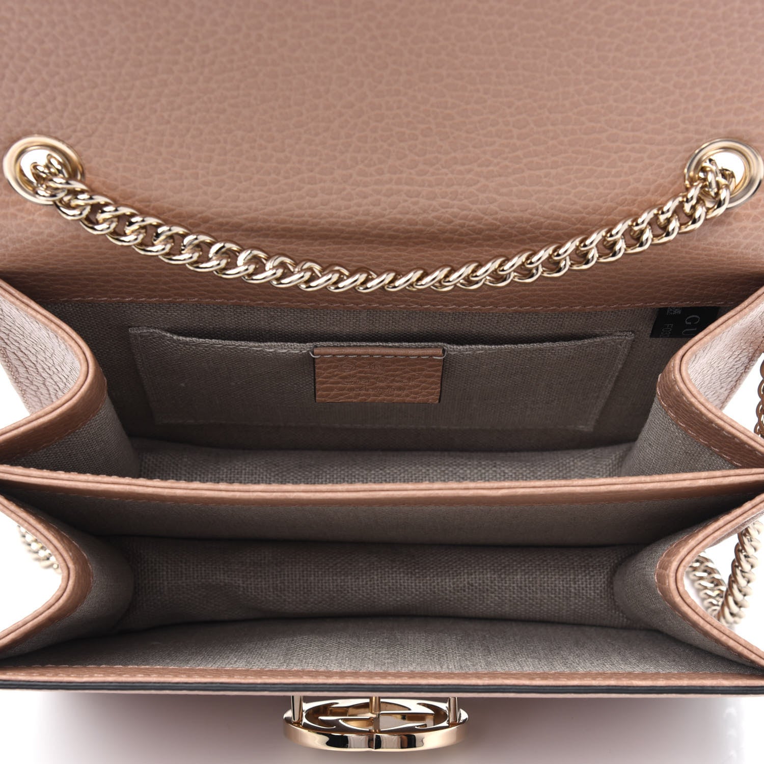 Gucci Dollar Calfskin Small Interlocking G Shoulder Bag Camelia 3 of 4