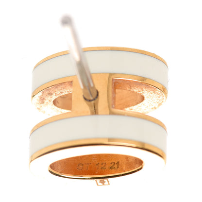 Hermes Gold Lacquered Mini Pop H Earrings White 6 of 7