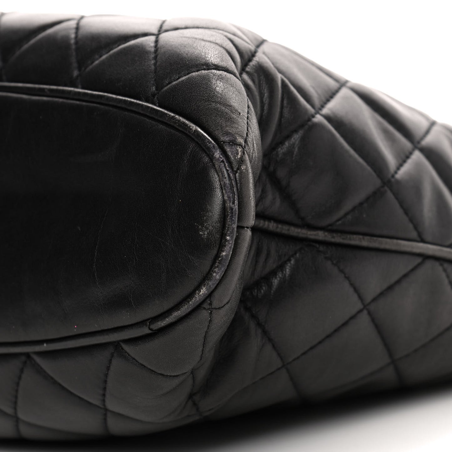 Lambskin Quilted Shoulder Bag Black