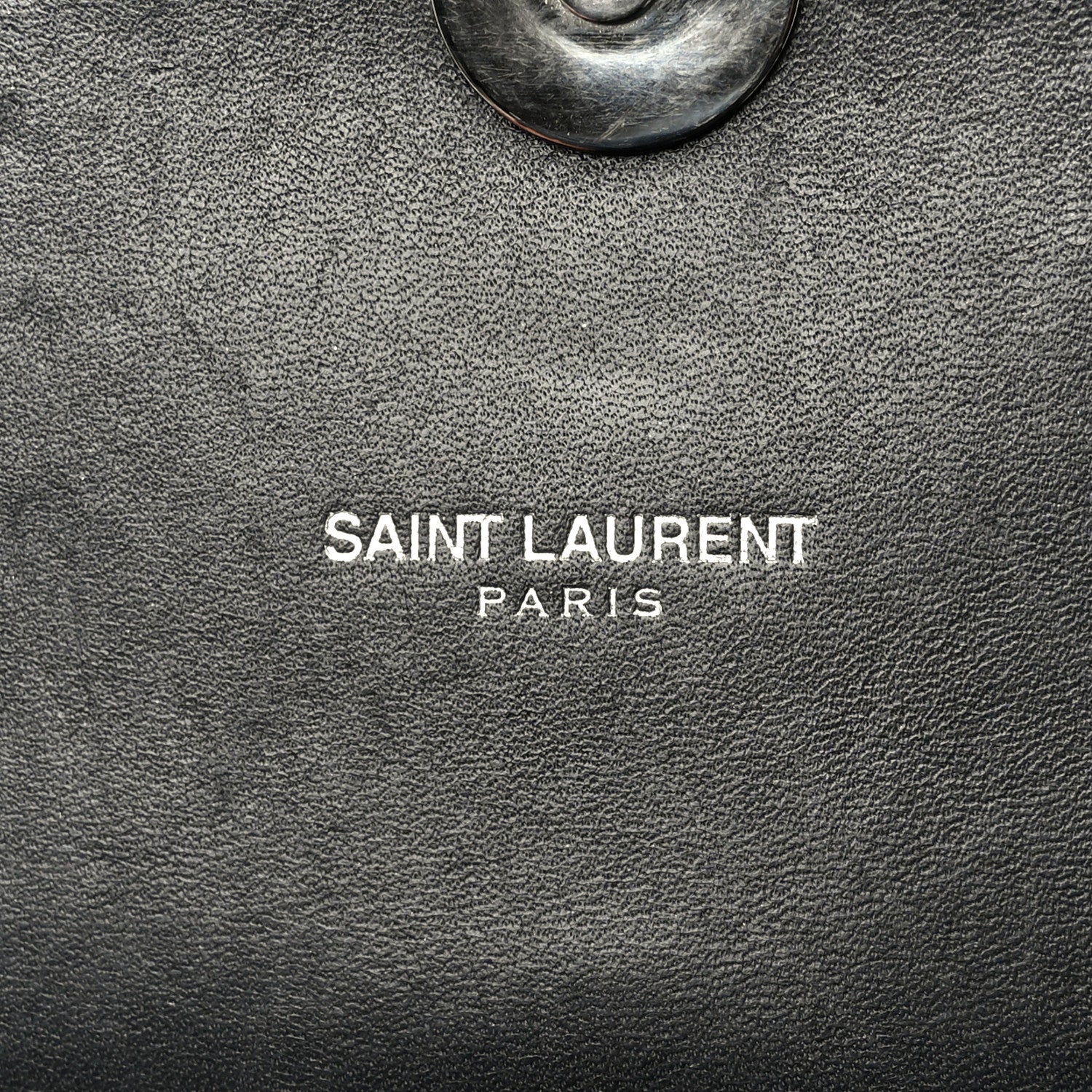 Saint Laurent Smooth Calfskin Matelasse Chevron Large Monogram Satchel Black 6 of 10