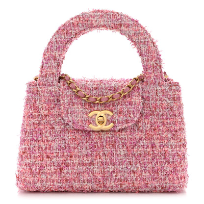 Chanel Tweed Quilted Nano Kelly Shopper Pink 1 of 11