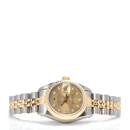Rolex Stainless Steel 18K Yellow Gold Diamond 26mm Oyster Perpetual Datejust Watch Champagne 69173 2 of 4