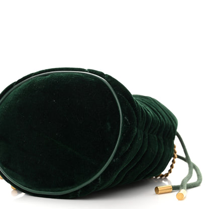 Gucci Velvet Matelasse Mini GG Marmont 2.0 Bucket Bag Dark Green 9 of 9