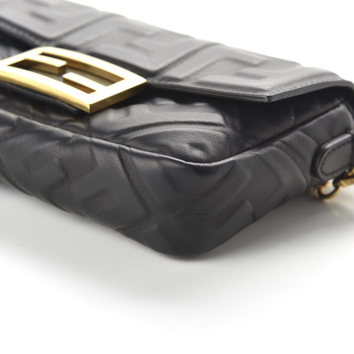 Nappa FF 1974 Embossed Mini Baguette Black