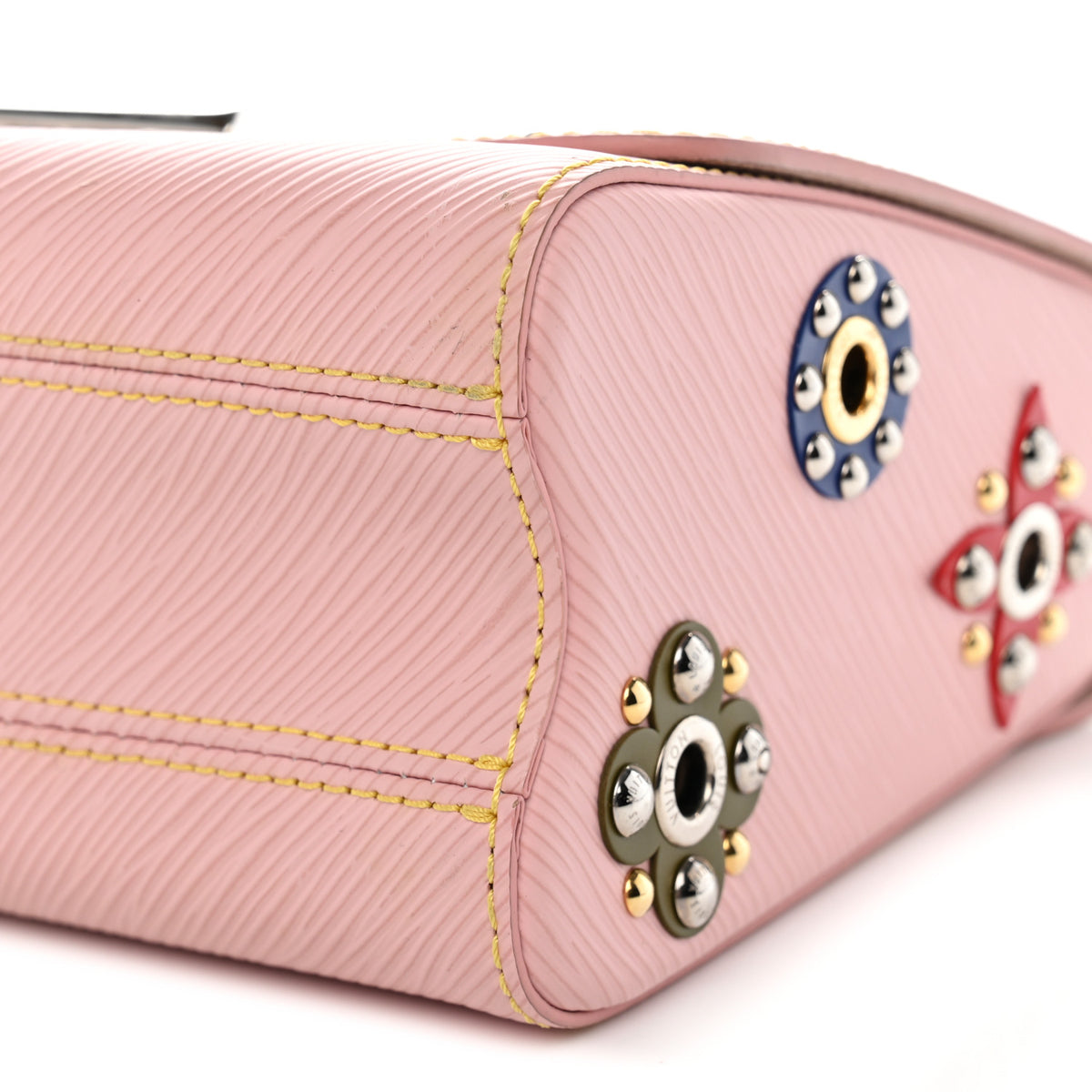 Epi Mechanical Flowers Twist Shoulder Bag MM Rose Ballerine