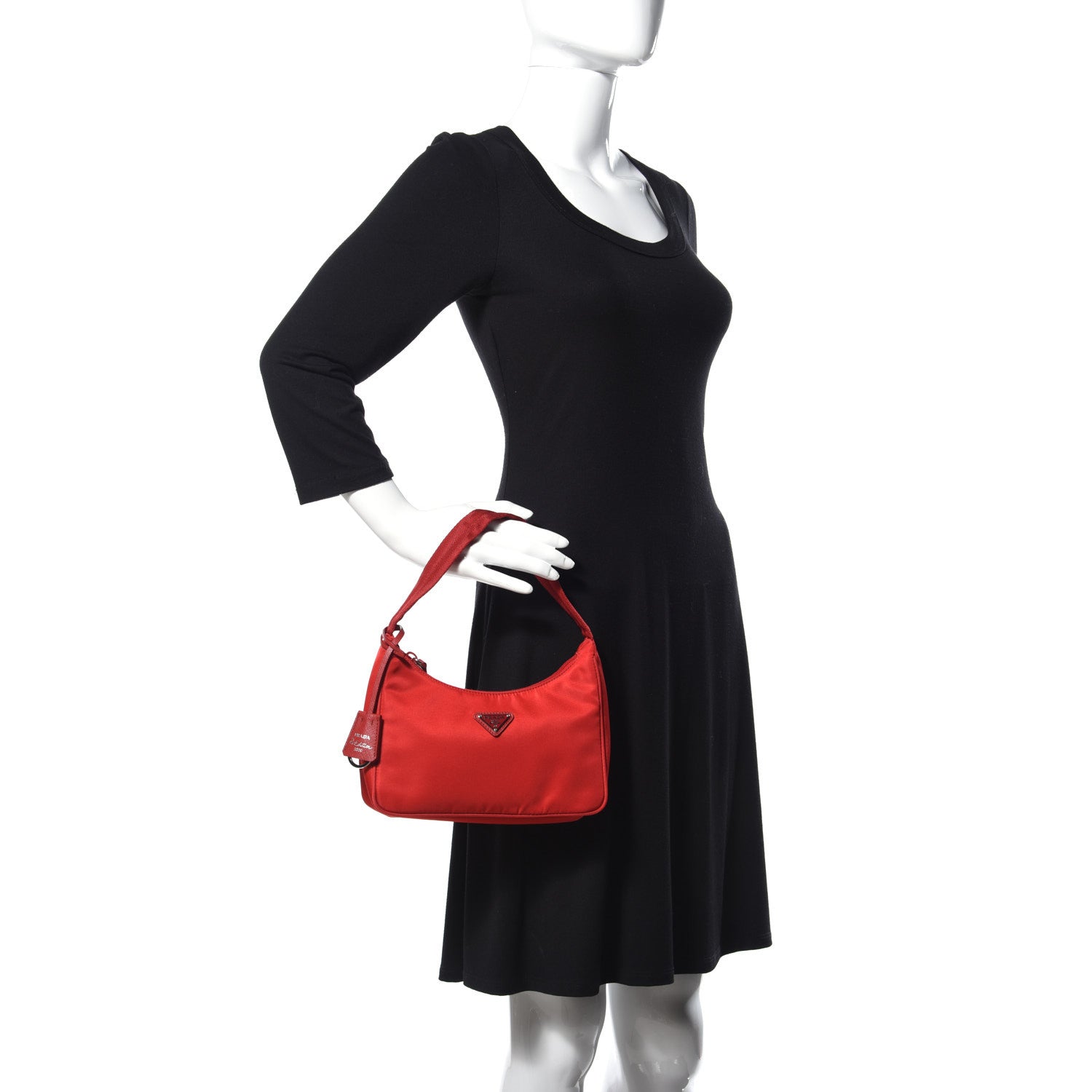 Prada Tessuto Nylon Mini Re-Edition 2000 Bag Rosso 2 of 9