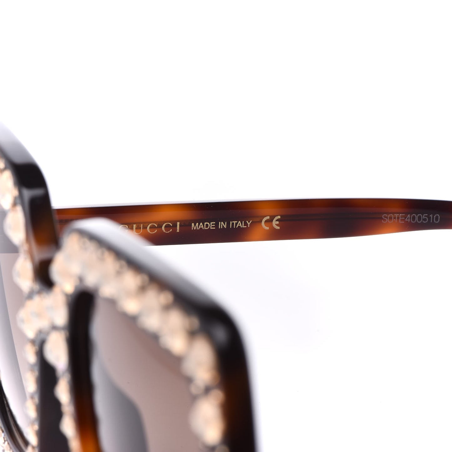Acetate Crystal Oversize Sunglasses GG0148S Tortoise
