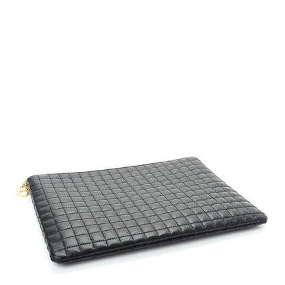 Celine Calfskin Quilted C Charm Pouch Black 4 of 7
