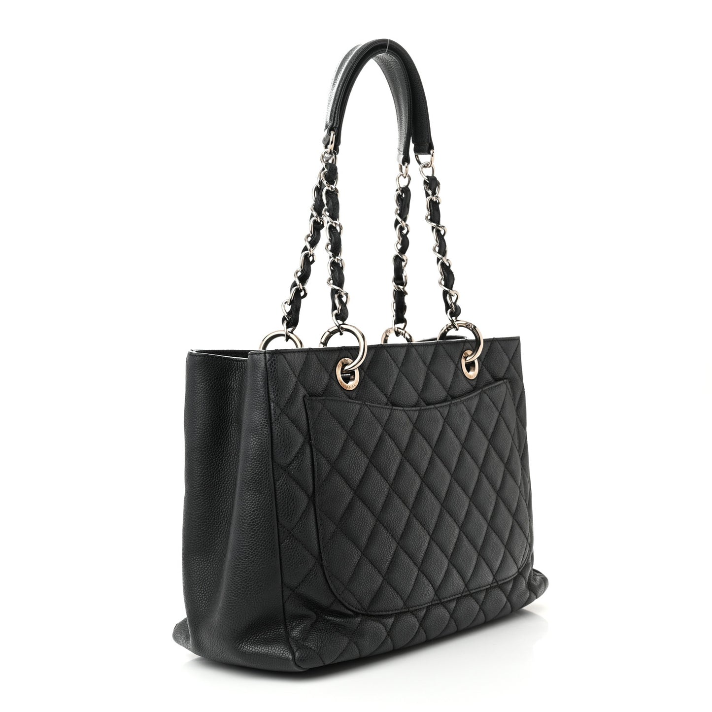 Caviar Quilted Grand Shopping Tote GST Black